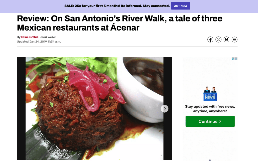 Review: On San Antonio’s River Walk, a tale of three Mexican restaurants at Ácenar